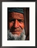 Bearded Afghan Man, Looking at Camera, Mazar-E Sharif, Afghanistan Framed Photographic Poster Print by Stephane Victor, 17x21