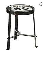 Metal Loft Set x 2 Taburetes New York Loft Negro