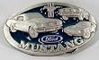 Classic Mustang Enamel Pewter Belt Buckle