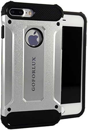 iPhone 7 &amp; 7 Plus Case, GoForLux - Armor [Shockproof, Dustproof and Anti-scratch] Heavy Duty Armor Rugged Dual Layer (iPhone 7 Plus Silver)