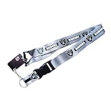 Oakland Raiders Clip Lanyard Keychain Id Ticket Holder - SILVER