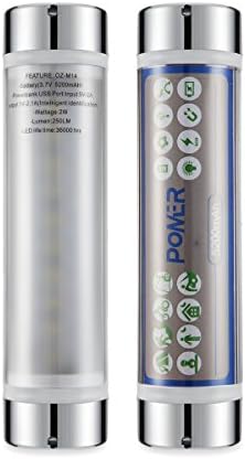 POMER Portable Mini LED Flashlight Rechargeable Emergency Lamp with USB Charge 5200 mAh External Battery Power Bank for Camping,Hiking,Tent,Car Cargo Room,Garage,Cabinet