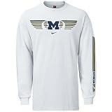 Nike Michigan Wolverines White College Wings Long Sleeve T-shirt