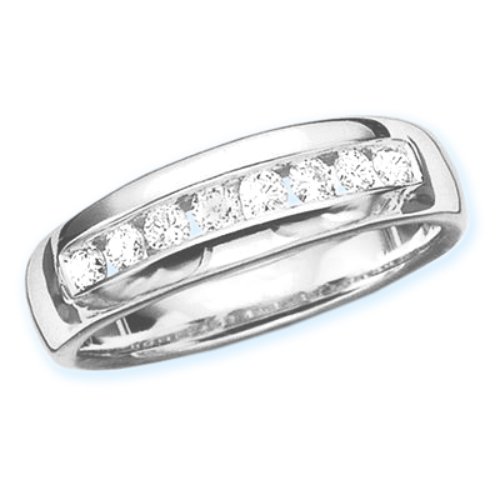 14K White Gold 1/2 ct. Diamond Men's Wedding Band (Highest Quality)