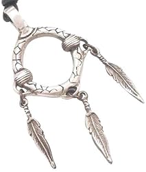 Indian Style Dreamcatcher Real Pewter Pendant Necklace