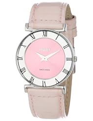 Jowissa Womens J2.016.M Roma Pastell Pink Sunray Dial Leather Roman Numerals Watch
