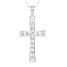 3/4 Carat Sterling Silver CZ Cross Pendant