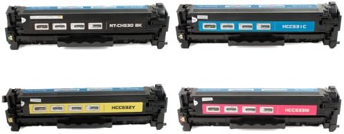 SaveOnMany ® 4 PacK HP 304A New Compatible Premium Toner Cartridge Black/Cyan/Magenta/Yellow（CC530A,CC531A,CC532A,CC533A）Replacement / Compatible Canon 118 for HP Color Laserjet CM2320FXI,CM2320n,CM2320NF,CP2020,CP2025,CP2025dn