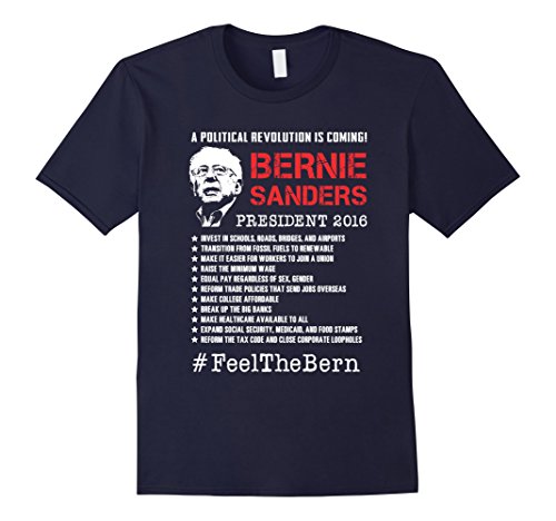Men's Bernie Sanders Economic Plan T-Shirt 2XL Navy