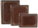 Italian Leather Photo Album, with Gold Corners, Wedding Album, Scrapbook, Embossed Design, Gift Boxed