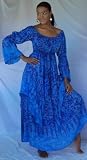 BLUE PURPLE DRESS PEASANT LAYERED RENAISSANCE FITS - M L 1X 2X - U375A