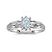 14k White Gold Oval Aquamarine And Diamond Ring title=