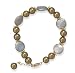 7+1 Glass Pearl and Coin Pearl Bracelet Featuring 14K Gold Plated Beads