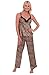 Del Rossa Women's Satin Cami Top with Lace Trim Pajama Set with Pants