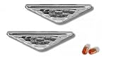 Produkt-Bild: Seitenblinker Set, passend f&uuml;r Ford Focus MK1 / Mondeo MK3. Ausf&uuml;hrung: Klarglas Chrom.