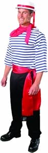 Alexanders Costumes Gondolier, Blue/White, Medium