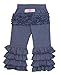 RuffleButts® Infant / Toddler Girls Faux Blue Denim Fancy Flare Pants