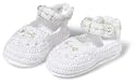 Country Kids Mary Jane Shoe With Embroidery White, 0-6 Months