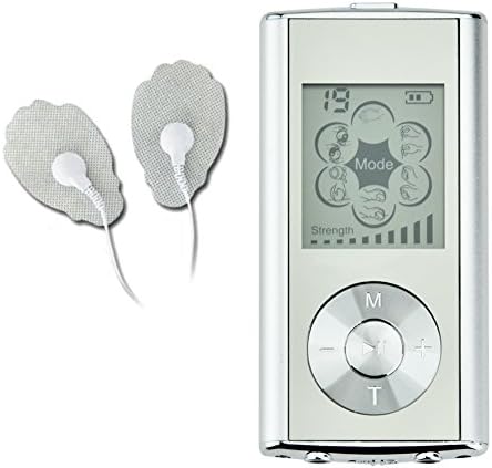 FDA Cleared OTC TAMTEC TENS Handheld Portable Electronic Pulse Massager - Pain Therapy Electronic Muscle Stimulator (Silver)