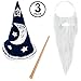 Funny Party Hats Magic Wizard Costume - Wizard Costume Hat, Beard & Wand - Wizard Costume Accessories