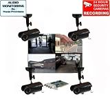 4 Day Night IR Camera Security Surveillance DVR System with free surveillance warning stickers DVS804MK 1KU
