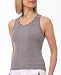 Danskin Women's Cotton With Lycra Variegated Rib Tank Top,Heather Gray Concrete,Small
