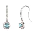 14K White Gold Aquamarine and Diamond Earrings