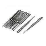 uxcell マイナスドライバービット フラット/スロット 磁気 4mm ラウンドシャンク 10個入り