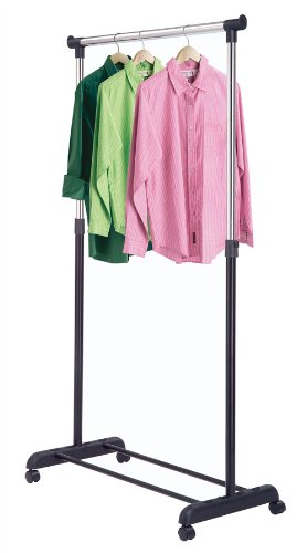 Single Adjustable Garment Rack w 4 Wheels