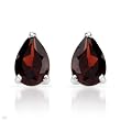 Earrings With 0.90ctw Genuine Garnets Made in White Gold Length 6mm Earrings With 0.90ctw Genuine Garnets Made in White Gold Length 6mm