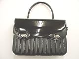 Hells Belles Black Back Seat Bag Black and Leopard Tuck n Roll Style Handbag