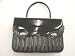 Hells Belles Black Back Seat Bag Black and Leopard Tuck n Roll Style Handbag