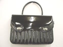 Hells Belles Black Back Seat Bag Black and Leopard Tuck n Roll Style Handbag
