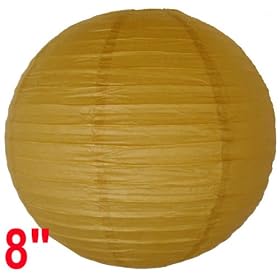 Light Brown Chinese Japanese Paper Lantern Lamp 8 Diameter - Just Artifacts Brand by Just Artifacts