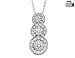 Circle Diamond Drop Pendant 1 Carat (ctw) in 14K White Gold with Chain