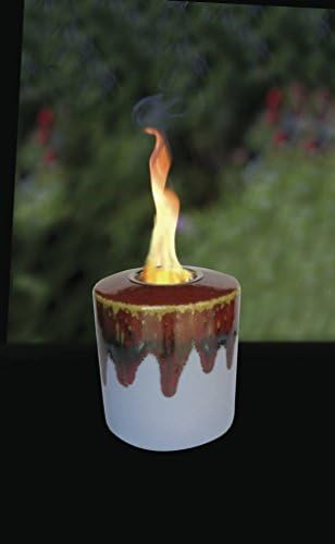 Elegant Outdoor Patio Tabletop Burner Jewelry Gemstone Collection SET of 2 (Burgundy Blue, Round)