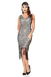 Plus Size Polyamide/Tulle Sleeveless Above the Knee Vintage Beaded Sequined  Dress