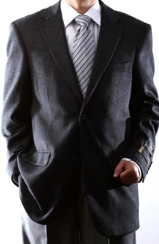 Men's 2 Button Luxury Wool Cashmere Charcoal Sport Coat
