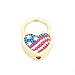 Kathrine Baumann Swarovski Crystal Patriotic Flag Heart Key Ring Keychain