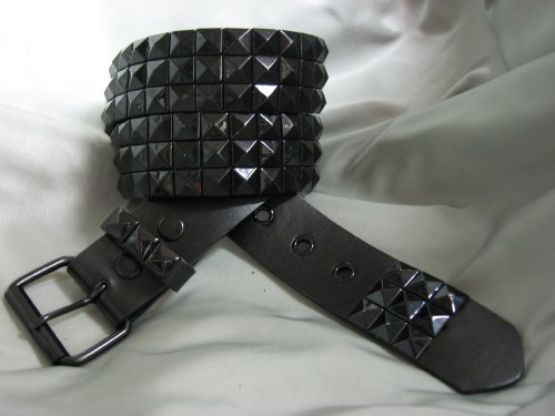 Black Leather Belt Studded Belts Size Medium Punk Rock Belts