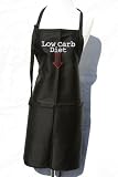 Black Low Carb Diet Embroidered Apron