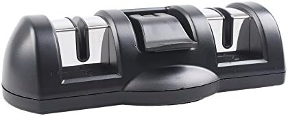 Professional Diamond and Ceramic Knife Sharpener - Best Quality Push/pull Single Hand Design 2 Stage Sharpening System with Suction Cup - Little Manual Tool for You and Your Favorite Chef