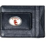 USC Trojans Black Leather Card Holder and Magnetic Money Clip