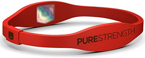 PureStrength Pure Series Ion Charged Ionic Wristband (Medium, Red/Brown)