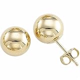 14kt Yellow Gold Trendy Ball Earrings