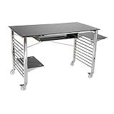 BRIAN DESK ON CSTERS; BLK/CHRM