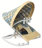 Hoohobbers Infant Baby Rocker Plaid/Gingham Blue