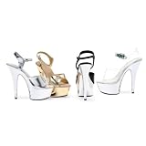 609-CHROME, 6 Pointed Chrome Stiletto Sandal by Ellie Shoes at Shoes by EHH