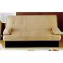 Light tan Microfiber Sofa Bed with Black Storage Base