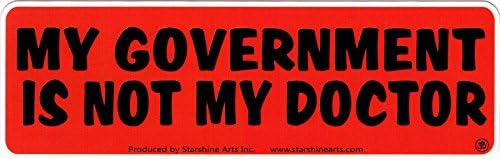 StarShine Arts My Government is Not My Doctor Freedom Liberty Constitution Small Bumper Sticker or Laptop Decal 5.5-by-1.75 Inches